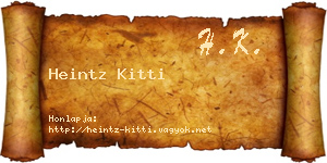 Heintz Kitti névjegykártya